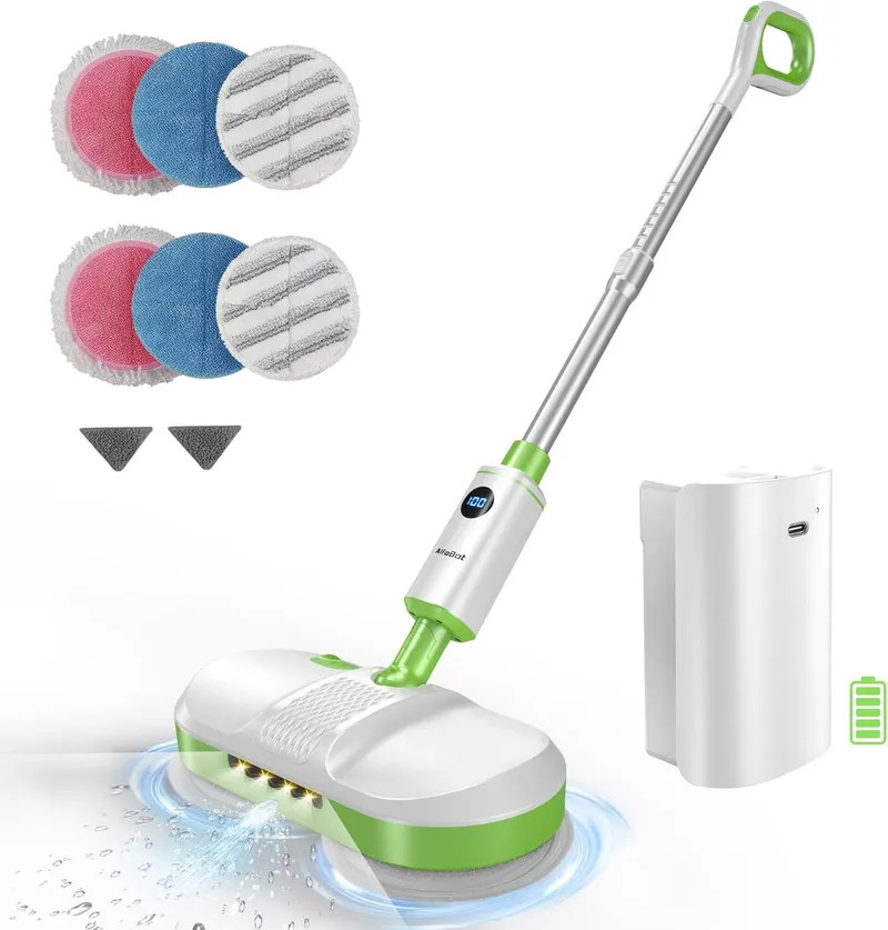 AlfaBot Dual Spin Mop with LED Headlight